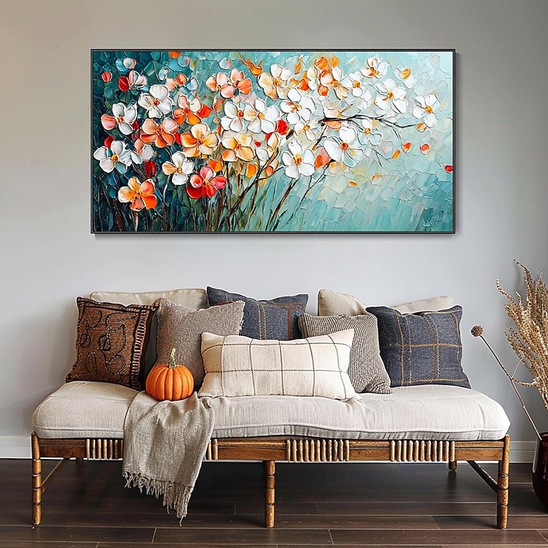 Mintura Handmade 3D Flower Landscape Oil Paintings On Canvas Wall Art Decoration Modern Abstract Textured Picture For Home Decor Rolled Frameless Unstretched Painting2