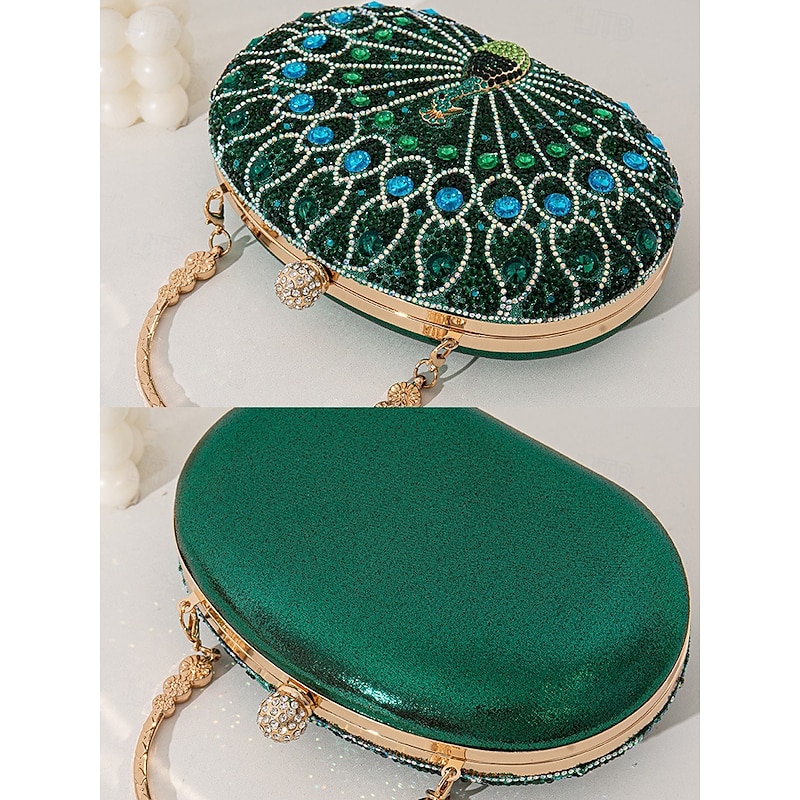 Women's Rhinestone Peacock Clutch Bag – Luxury Evening Purse with Crystal Embellishments for Gala, Banquets and Wedding Guests4