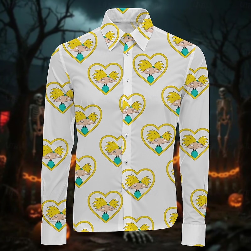 Hey Arnold! Arnold Blouse / Shirt Character Graphic For Men's Adults' Halloween Carnival 3D Print Party Casual Daily3
