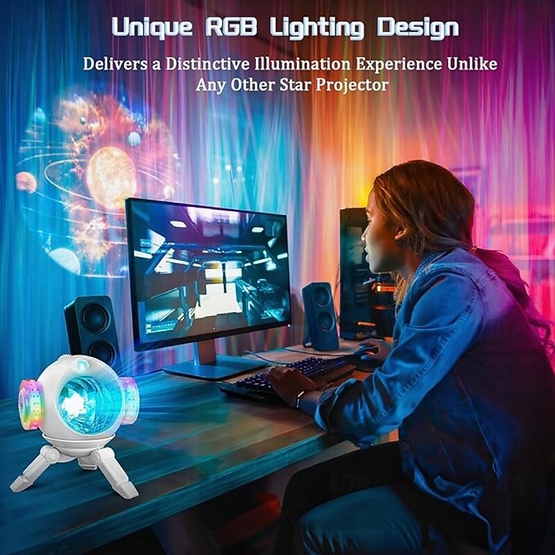 Aurora Projector Lights - 4K HD Star Projector with Remote 5 Realistic Nebula Scenarios & 7 1 Colors Effects RGB Space Pod Night Light for Room Decor Boy & Girl Birthday Christmas4
