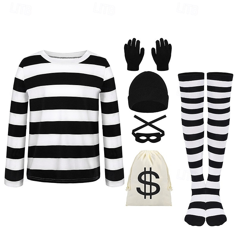 Thief Halloween Costume Funny Costume Adults' Men's Women's Unisex Halloween Carnival Performance Party Easy Halloween Costumes Dress Up2