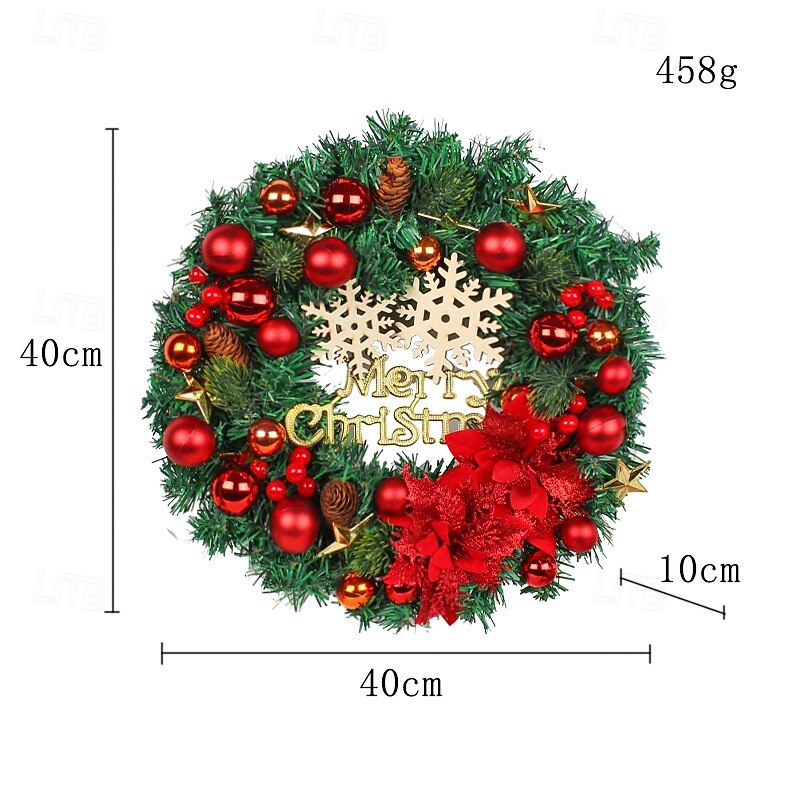 Christmas Snowflake Wreath Door Hanging Festive Holiday Garland with Christmas Balls Rattan Mall Window Display Perfect Seasonal Christmas Decoration for Home Party3