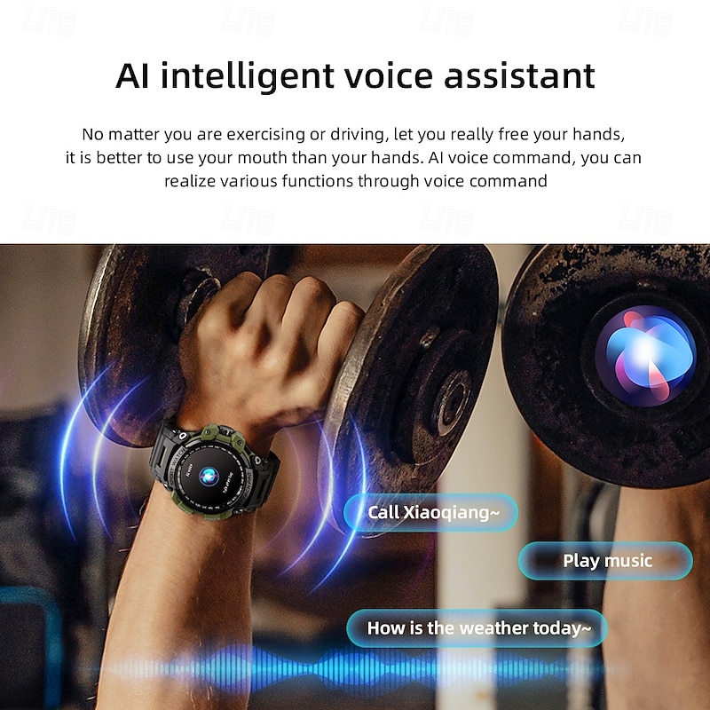 LOKMAT ATTACK PRO Smart Watch 1.32 inch Smartwatch Fitness Running Watch Bluetooth Pedometer Call Reminder Sleep Tracker Compatible with Android iOS Women Men Long Standby Hands-Free Calls Waterproof4