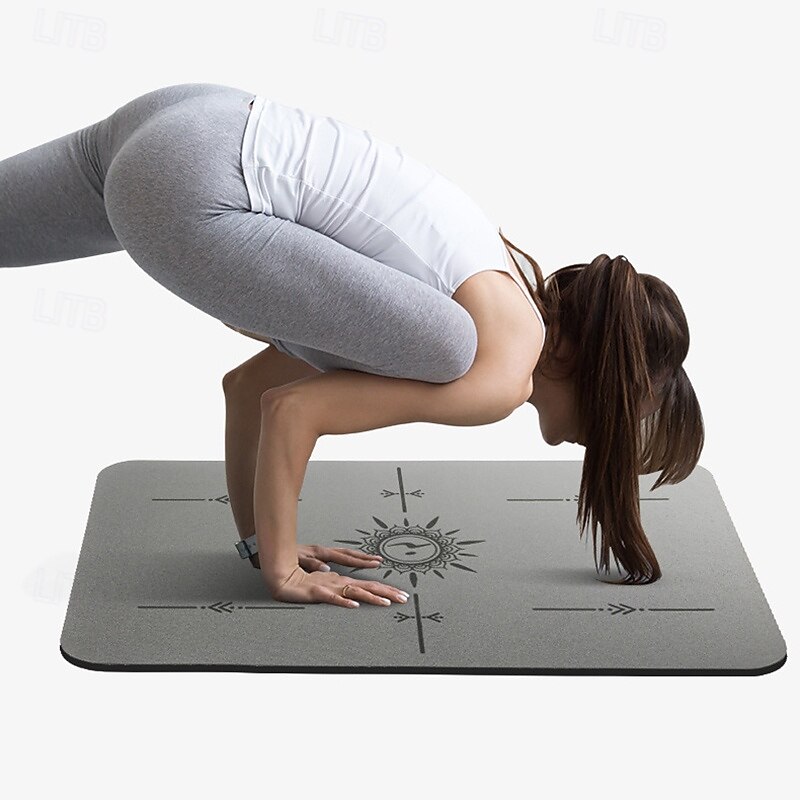 Exercise Yoga Mat 40*60*0.5 cm Durable PU(Polyurethane) for Exercise & Fitness Pilates Dark Pink Black White2