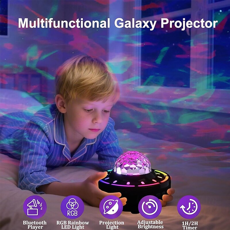 Galaxy Projector for Bedroom 4 Lighting Modes Galaxy Light Projector with Bluetooth Speaker and Remote USB Powered Kids Night Light Projectors for Home Decor Teen Girl Gifts3