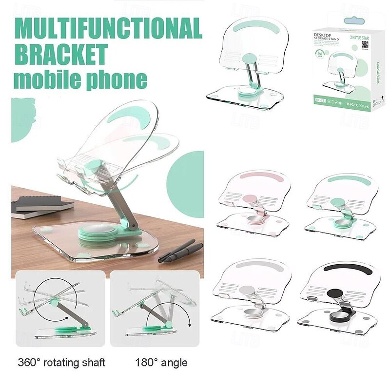 Phone Stand Tablet Stand Portable Rotatable Foldable Phone Holder for Home Office Desk Compatible with iPad Phone Accessory2