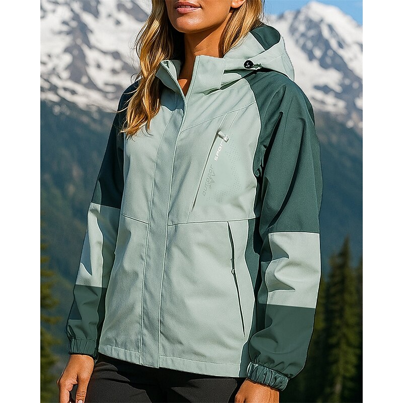 Women's Softshell Jacket Hiking Jacket Hardshell Jacket Outdoor Waterproof Windproof Hiking Outfits Hiking Clothes Spring Autumn / Fall Jacket Hunting Fishing Climbing Patchwork Pink Cream Red3