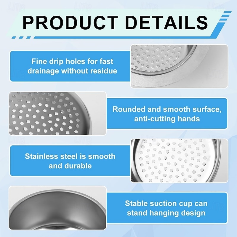 3 Pack Swan-Shaped Stainless Steel Drain Basket for Kitchen Sink, Quick Drain Filter, Multi-Functional Hanging Strainer for Fruits, Vegetables, and Food Waste4