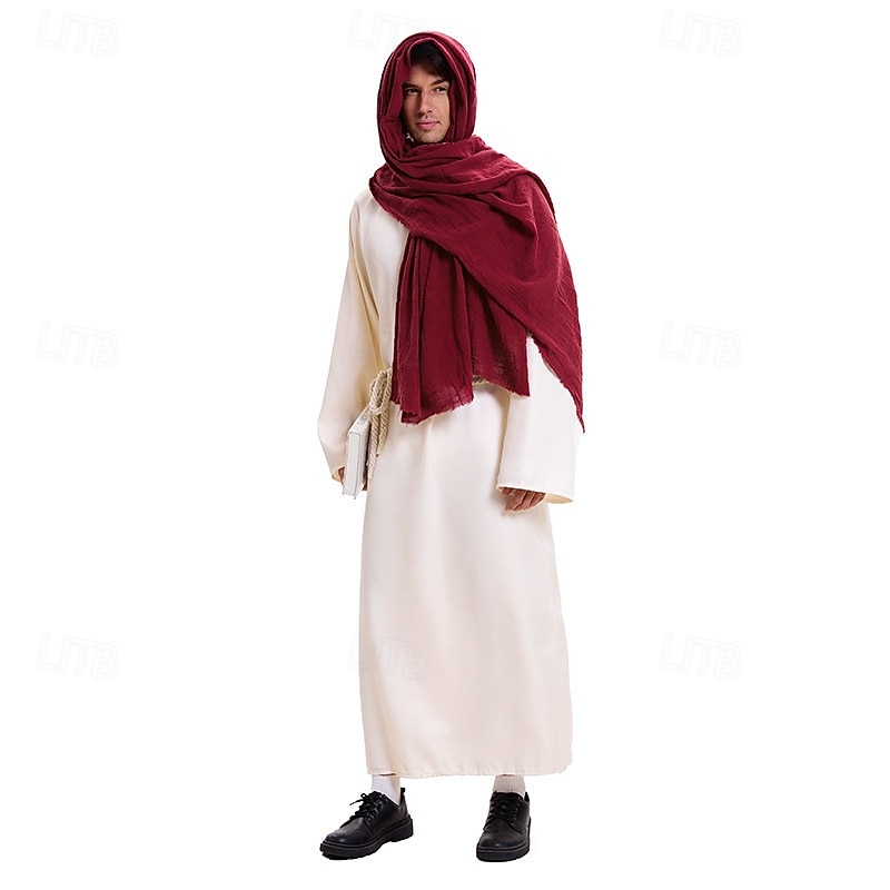 Jesus Halloween Cosplay Costume Cosplay Adults' Men's Halloween Mardi Gras Performance Party Halloween Easy Halloween Costumes Dress Up3