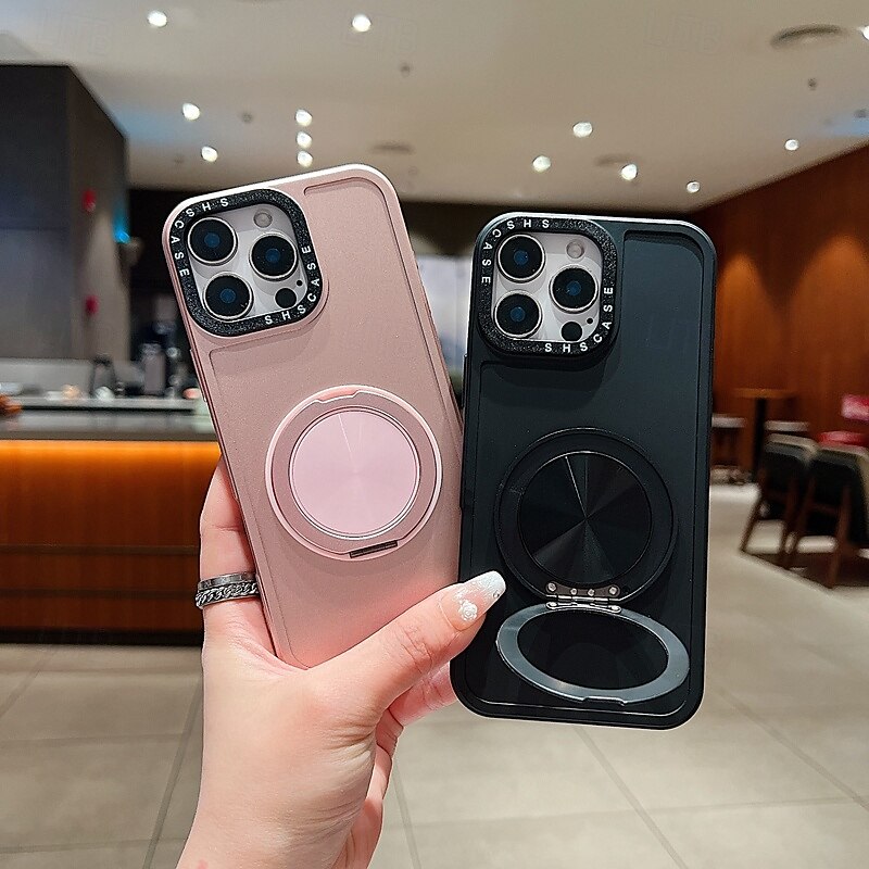 Phone Case For 16 15 14 Pro Max Plus 16e 13 Pro Max Back Cover Kickstand Shockproof Retro TPU PC4