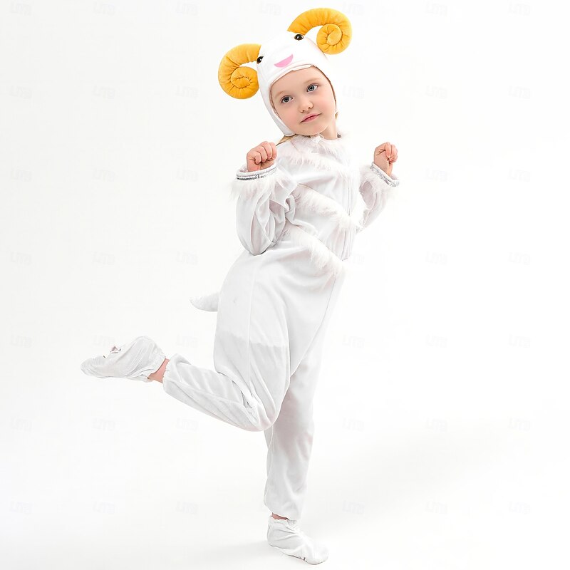 Animal Sheep Halloween Cosplay Costume Outfits Funny Costumes Cosplay Kid's Boys' Girls' Halloween Carnival Mardi Gras Performance Party Easy Halloween Costumes Dress Up3