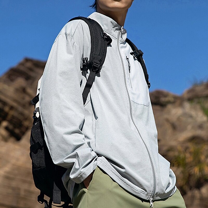 Women's Softshell Jacket Hiking Jacket Hardshell Jacket Outdoor Sun Protection Quick Dry Hiking Outfits Hiking Clothes Summer Top Camping / Hiking / Caving Running Dark Grey Black Light Grey2