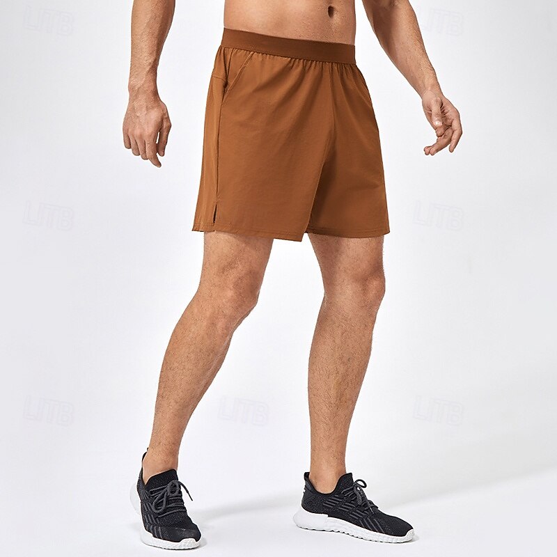 Men's Running Shorts Workout Shorts with Pockets High Waist Bottoms Athleisure Gym Workout Quick Dry Lightweight Gym Basketball Athletic Loose Fit Sportswear Activewear Solid Colored Black Army Green3