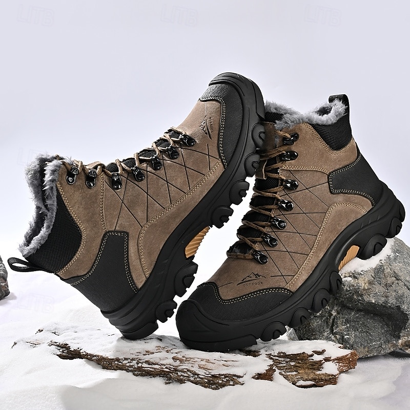 Men's Winter Tactical Boots with Fur Lining – Warm Waterproof Military Hiking Boots for Outdoor Survival, Camping and Cold Weather2