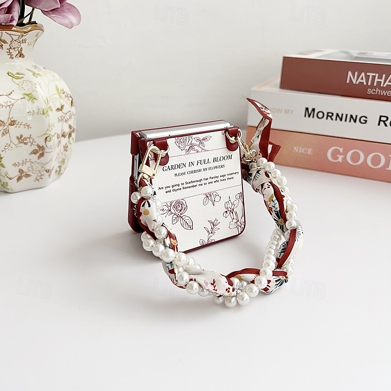 Phone Case For Samsung Galaxy Z Flip 7 Z Flip 6 Z Flip 5 Z Flip 4 Back Cover Shockproof Flower Floral PC4