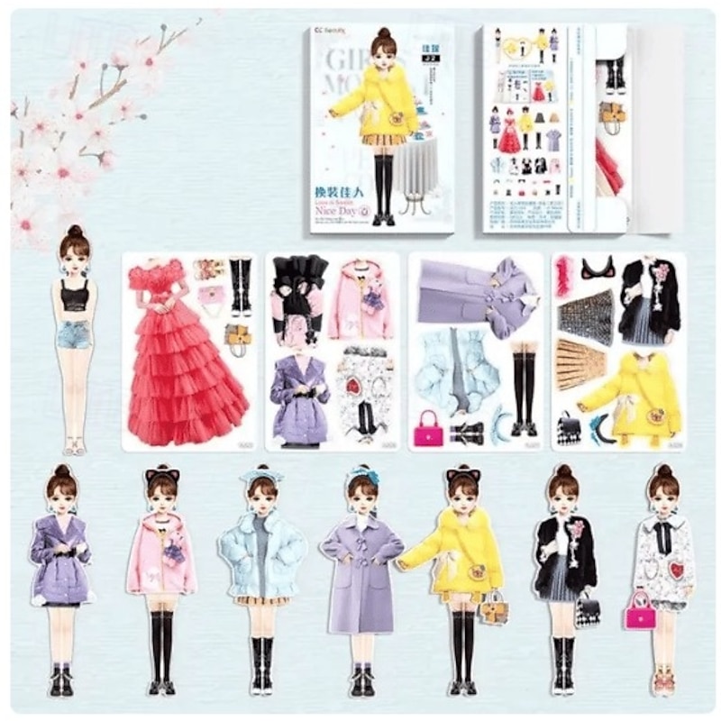 Magnetic Dress Up Baby Cute Magnetic Sticker Book for Kids with Reusable Outfits Dress Up Dolls Educational Toy Collectible Fashion Playset Storage Album for Girls Boys Children3