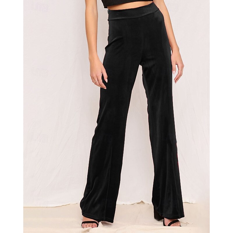 Women's Wide Leg Corduroy Pants Slacks Streetwear Casual Full Length Natural Plain Elastic Waist Comfortable Holiday Daily Wear Weekend Sillver Gray Black Dark Pink Red Fall Regular Fit3