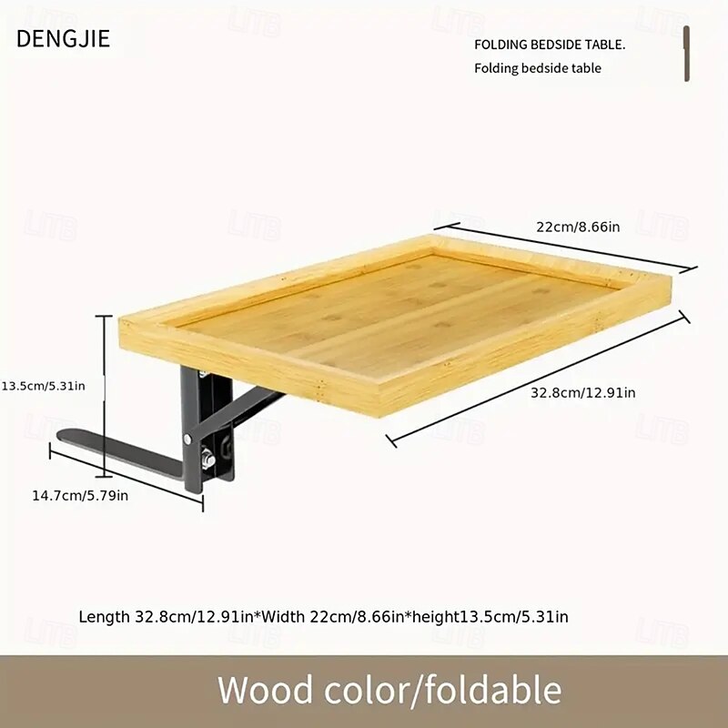 Folding Bedside Table No Punching Invisible Home Bedroom Storage Rack Small Storage Tray Foldable4