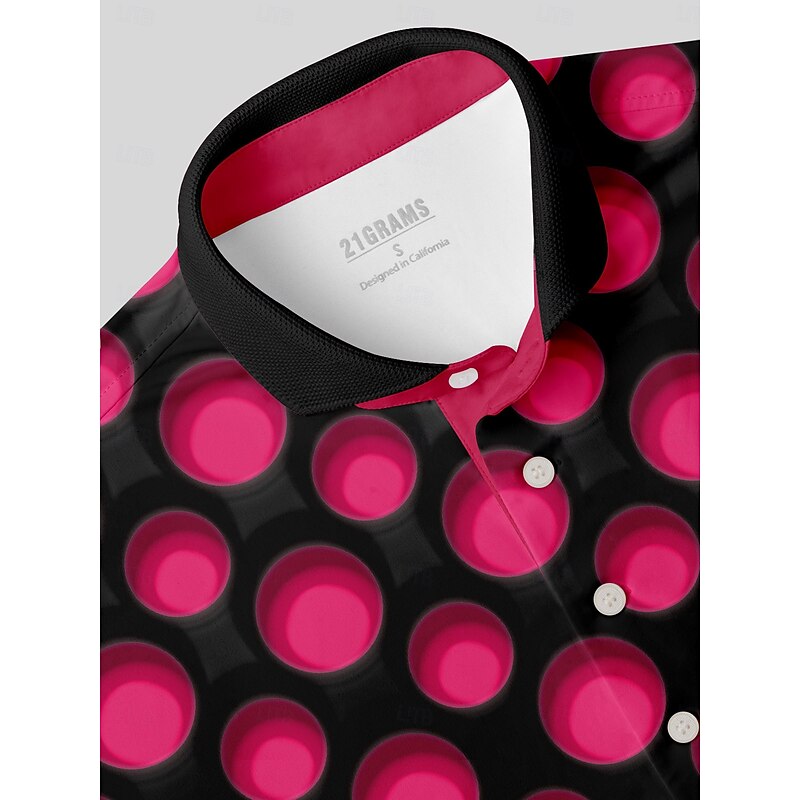 Men's Golf Polo Shirt Fuchsia Short Sleeve Top Golf Attire Clothes Outfits Wear Apparel2