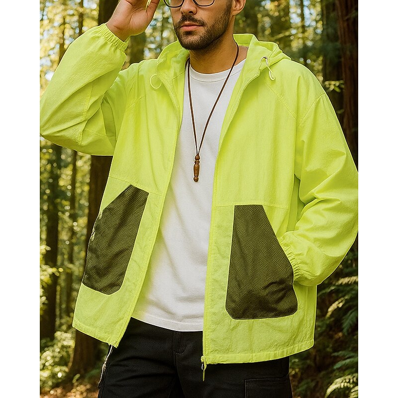 Men's Windbreaker Softshell Jacket Hiking Jacket Outdoor Waterproof Windproof Hiking Outfits Hiking Clothes Spring Autumn / Fall Top Camping / Hiking / Caving Running White Purple Green