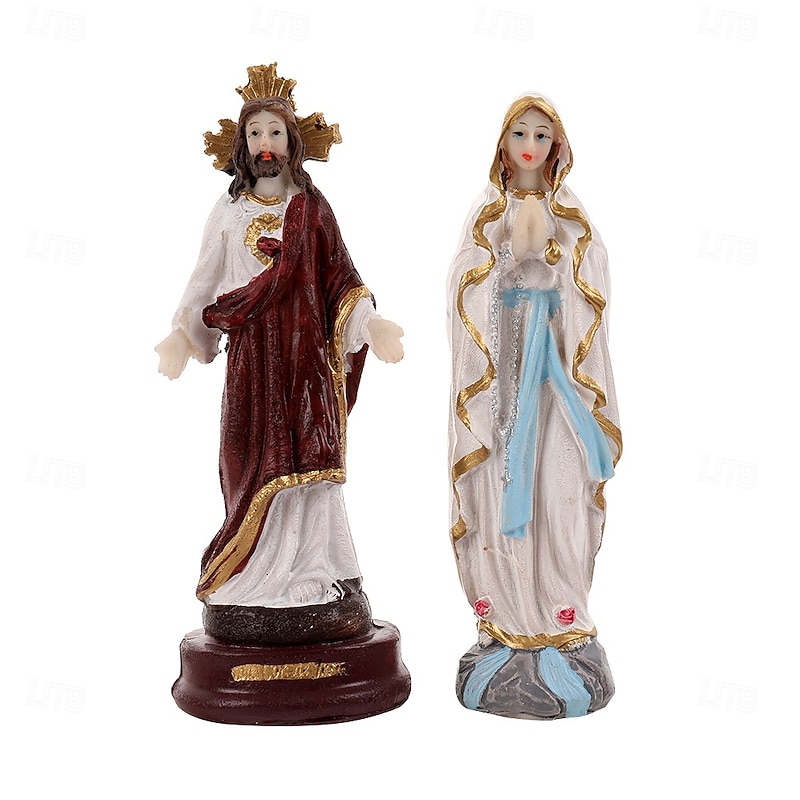 Christmas Nativity Figurine , Resin Holy Family Mary and Joseph, Religious Christmas Decor, Nativity Manger Figurines3