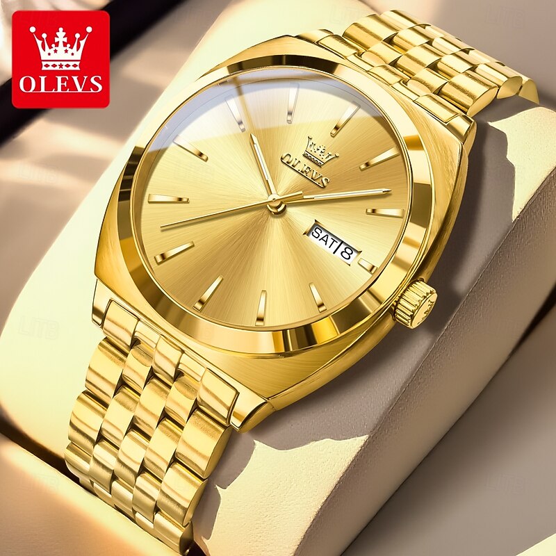 OLEVS 6730 Men's Mechanical Watch Original New Simple Luxury Dual Calendar Waterproof Luminous Business Automatic Watch4