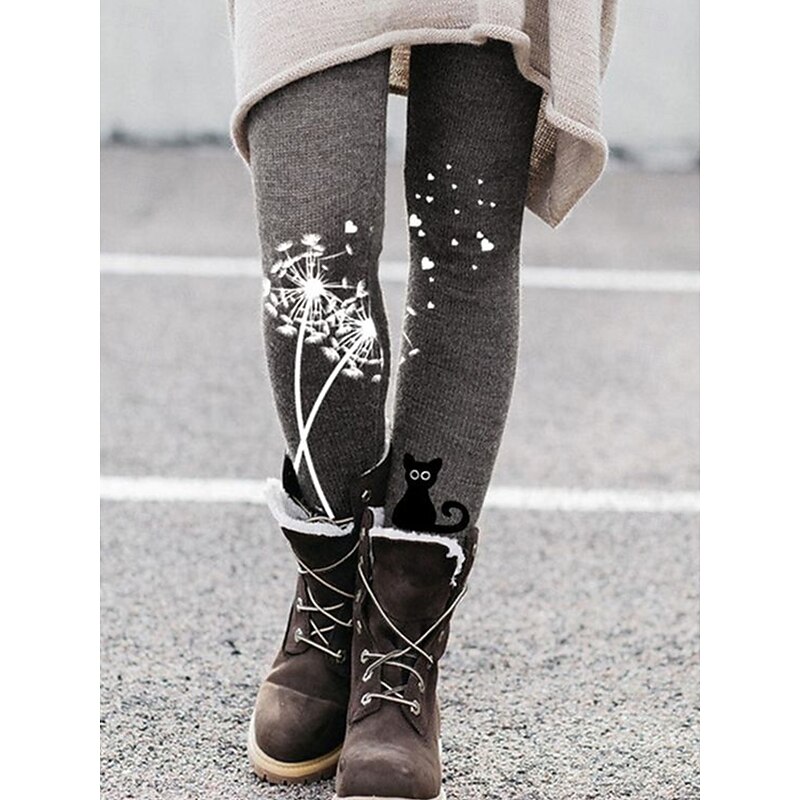 Women's Leggings Vacation Vintage Ethnic Style Ankle-Length High Waist Floral Graphic 3D Print Quick Dry Breathability Soft Stretchy Outdoor Home Causal White Red Green Khaki Spring Fall Slim Fit4