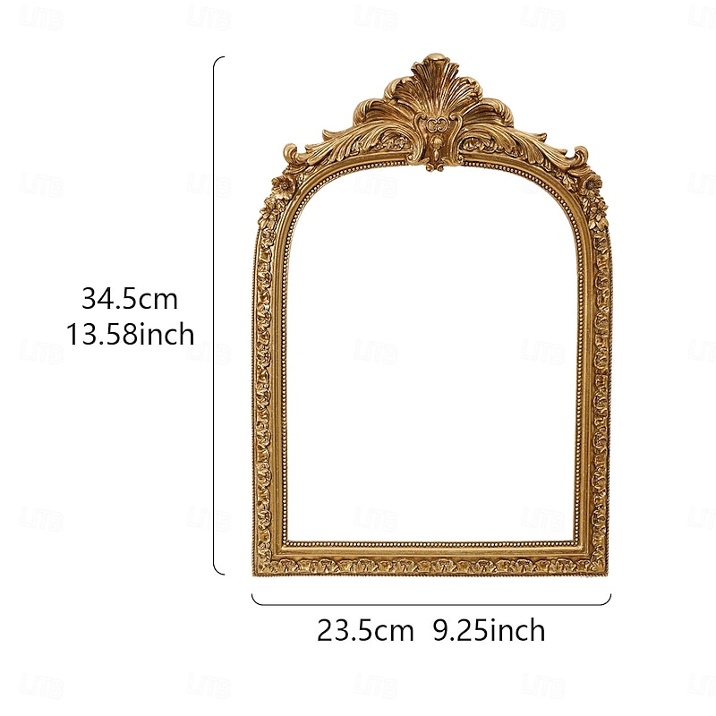 Vintage Gold 3D Floral Arch Resin Frame – European Style Decorative Wall Hanging for Home Art, Photography Props, Cabin Decor, and Festive Ambiance4