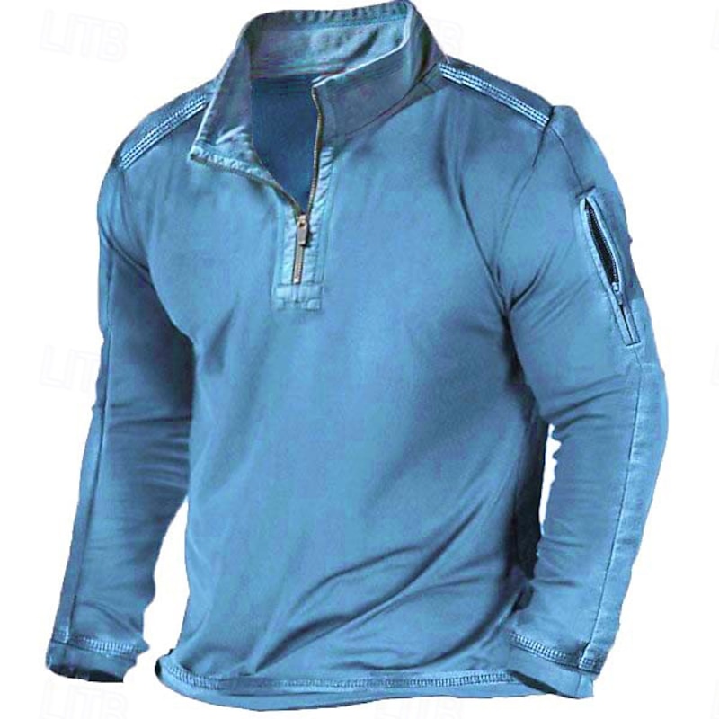 Men's Pullover Black White Navy Blue Blue Khaki Lapel Plain Patchwork non-printing Polyester Casual Fall & Winter Clothing Apparel Hoodies Sweatshirts3