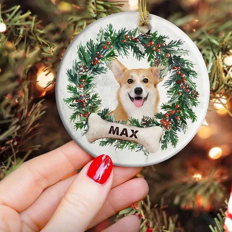 Personalized Pet Photo Christmas Ornaments Acrylic 2D Custom Christmas Gift Idea For Pet Lover Xmas Tree Ornaments Decoration Hanging Pendant4