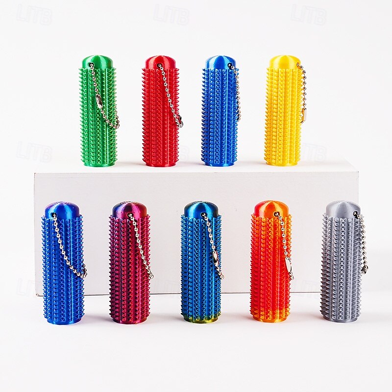 4 Pcs Portable Vibrant Colors Stim Tool,Spiky Grippie Stim Keychain for Anxiety Relief Little Ouchies Pain Fidget4