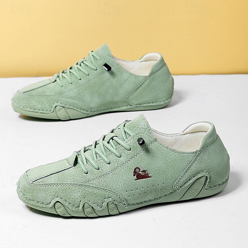 Men's Green Suede Sneakers – Lightweight Casual Sports Shoes for Walking, Travel, and Streetwear Outfits3