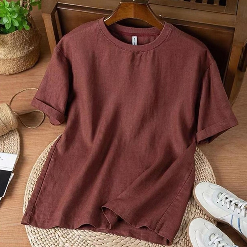 Men's T Shirt Tee Short Sleeve Shirt Tee Top Short Sleeve Crew Neck Summer Plain Fashion Designer Basic Classic Vacation Street Going out White Red Blue Top Tee for Men3