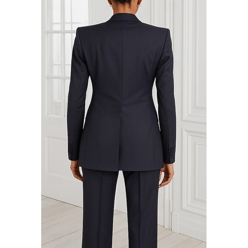 Women's Blazer Sport Coat Formal Wedding Guest Vintage Elegant Long Sleeve Peak Lapel Single Breasted2