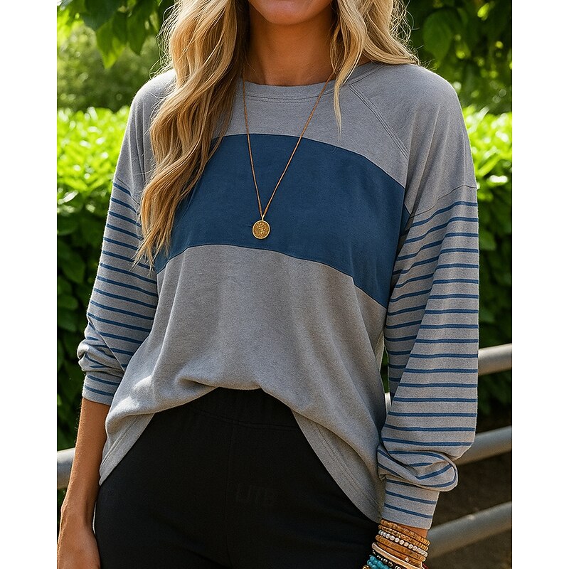 Women's Pullover Sweatshirt Casual Tops Colorblocking Long Sleeve Top Athleisure Fall Patchwork Lightweight Workout Outdoor Training Sportswear Activewear Yellow Pink Blue4