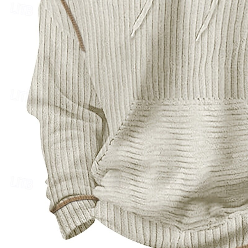 Men's Hoodie Corduroy Pullover Hoodie Sweatshirt Fleece Hoodie White Navy Blue Hooded Plain Pocket Sports & Outdoor Casual Daily Streetwear Cool Sportswear Winter Spring &  Fall Clothing Apparel4