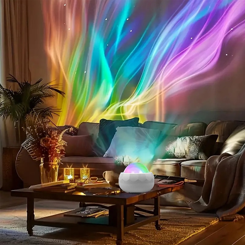 Northern Lights Aurora Projector Lamp  RGB Water Ripple Galaxy Night Light USB Decorative Ambient Light for Bedroom & Parties2