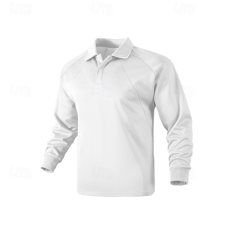 Men's Golf Shirt Golf Polos Shirts Work Casual Lapel Long Sleeve Basic Modern Plain Buttons Spring Fall Regular Fit Black White Khaki Light Grey Army Green Golf Shirt4