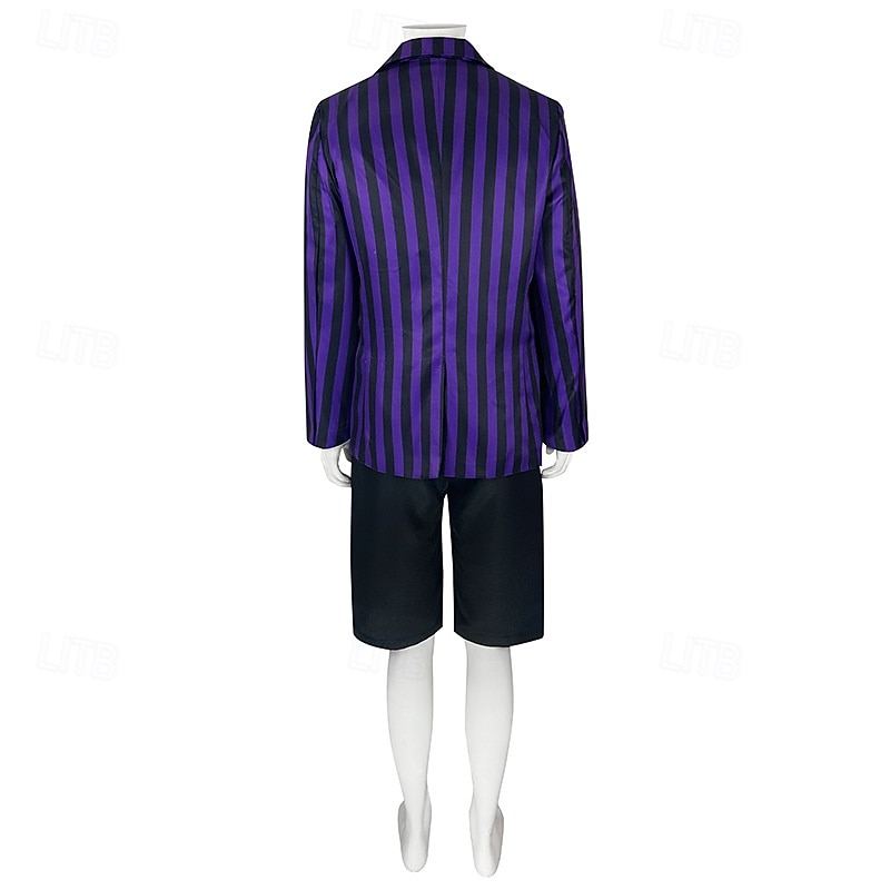 Gothic Horror Pugsley Dark Academia Outfits Costume Fancy Dress Cosplay Movie Cosplay for Men's Boys' Adults Kid's Halloween Carnival Performance Party2