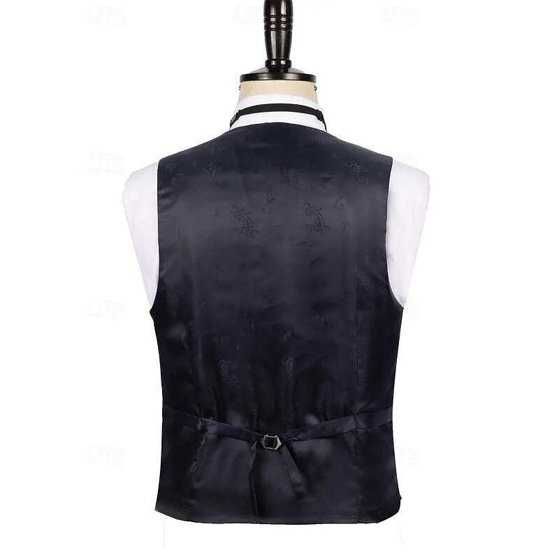 Men's Wedding Stage Party Suits Shawl Lapel Blue Formal Solid Colored Slim Fit 3 Piece Single Breasted One-button4