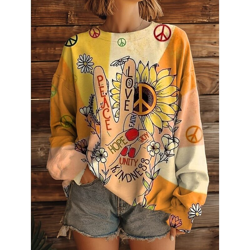 Women's 3D Print Vintage Boho Hoodie Patchwork Hoodie Sweatshirt Floral Pullover Sweatshirt Warm Active Vintage Street Dailywear Casual Print White Yellow Red Blue Brown Spring Fall Winter3