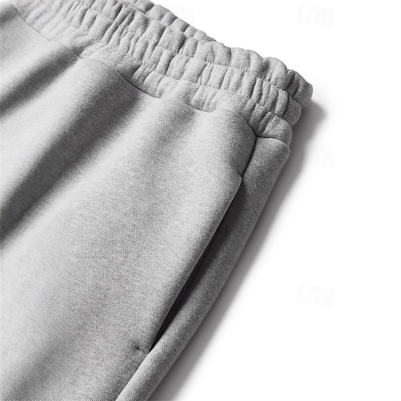 Men's Sweatpants Trousers Straight Leg Sweatpants Pocket Elastic Waist Plain Comfort Sports Outdoor Daily Fashion Casual Black Navy Blue Micro-elastic3