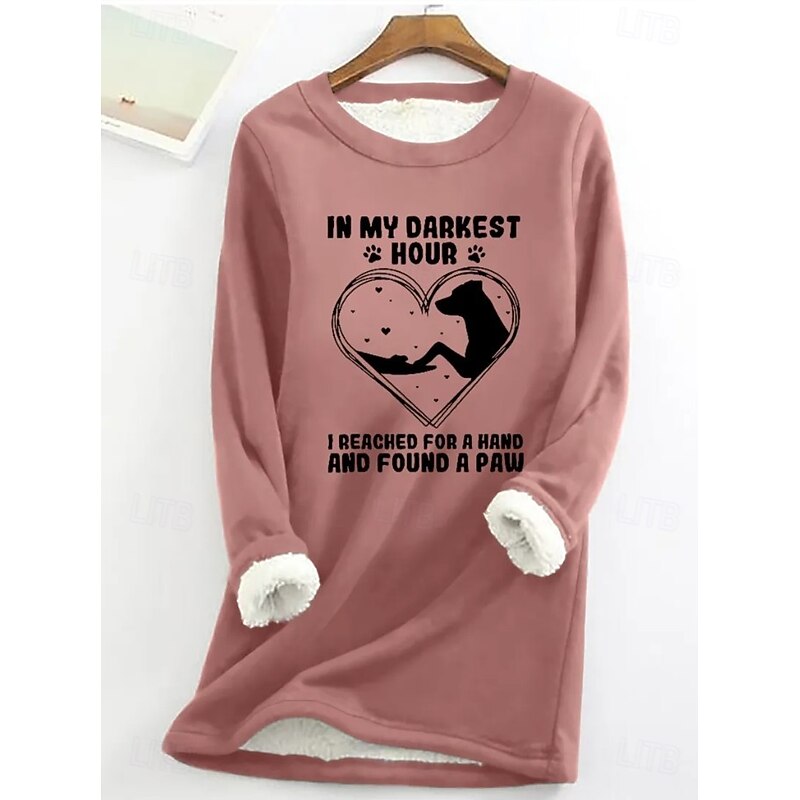Women's Pullover Sweatshirt Letter Casual Comfrt Long Sleeve Crew Neck Long Tops Street Dailywear Casual Print Black Pink Red Blue Gray Fall Winter4