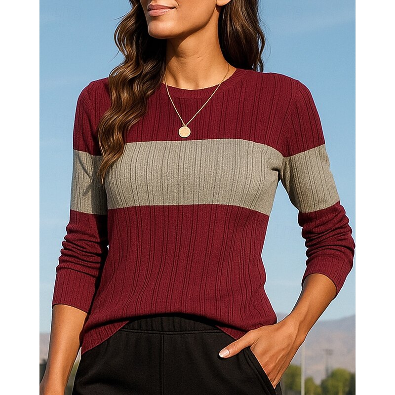 Christmas Women's Pullover Sweatshirt Casual Tops Long Sleeve Top Athleisure Fall Patchwork Fashion Outdoor Travel Sportswear Activewear Black Pink Army Green3