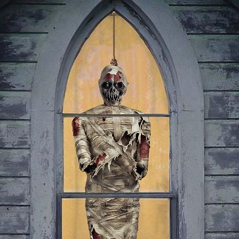 Halloween Mummy PVC Wall Stickers, Self-Adhesive Spooky Hanging Ghost Decals for Window and Wall Decoration2