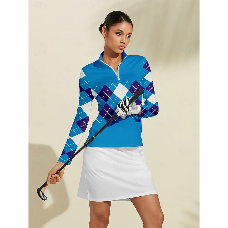 Women's Golf Polo Shirt Black Long Sleeve Top Ladies Golf Attire Clothes Outfits Wear Apparel2