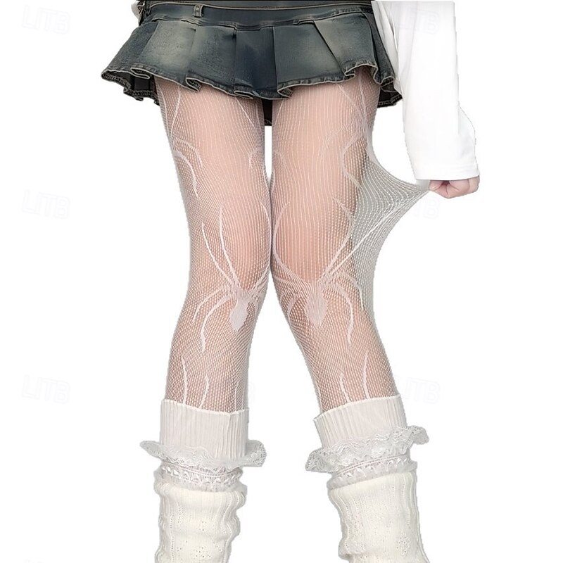 Halloween Printed Spider Web Tights, Stage and Party Over-the-Knee Socks, Long Gothic Stockings for Costume and Festival Accessories3