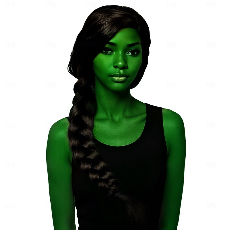 Synthetic Hair Cosplay Wig Movie Elphaba Cosplay Wigs Costume Adult Women Roleplay Wig Halloween Wigs4