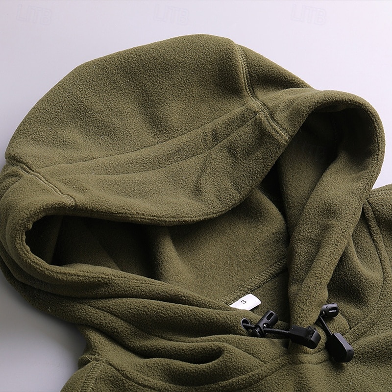 Men's Hoodie Fleece Hoodie Tactical Hoodie Black Army Green Dark Gray Hooded Plain Pocket Sports & Outdoor Casual Daily Streetwear Cool Sportswear Winter Clothing Apparel Hoodies Sweatshirts4