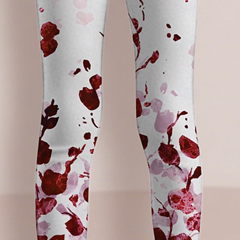 Girls' 3D Floral Pants Leggings Spring Fall Cute Basic Kids 4-12 Years Outdoor Casual Daily Regular Fit4